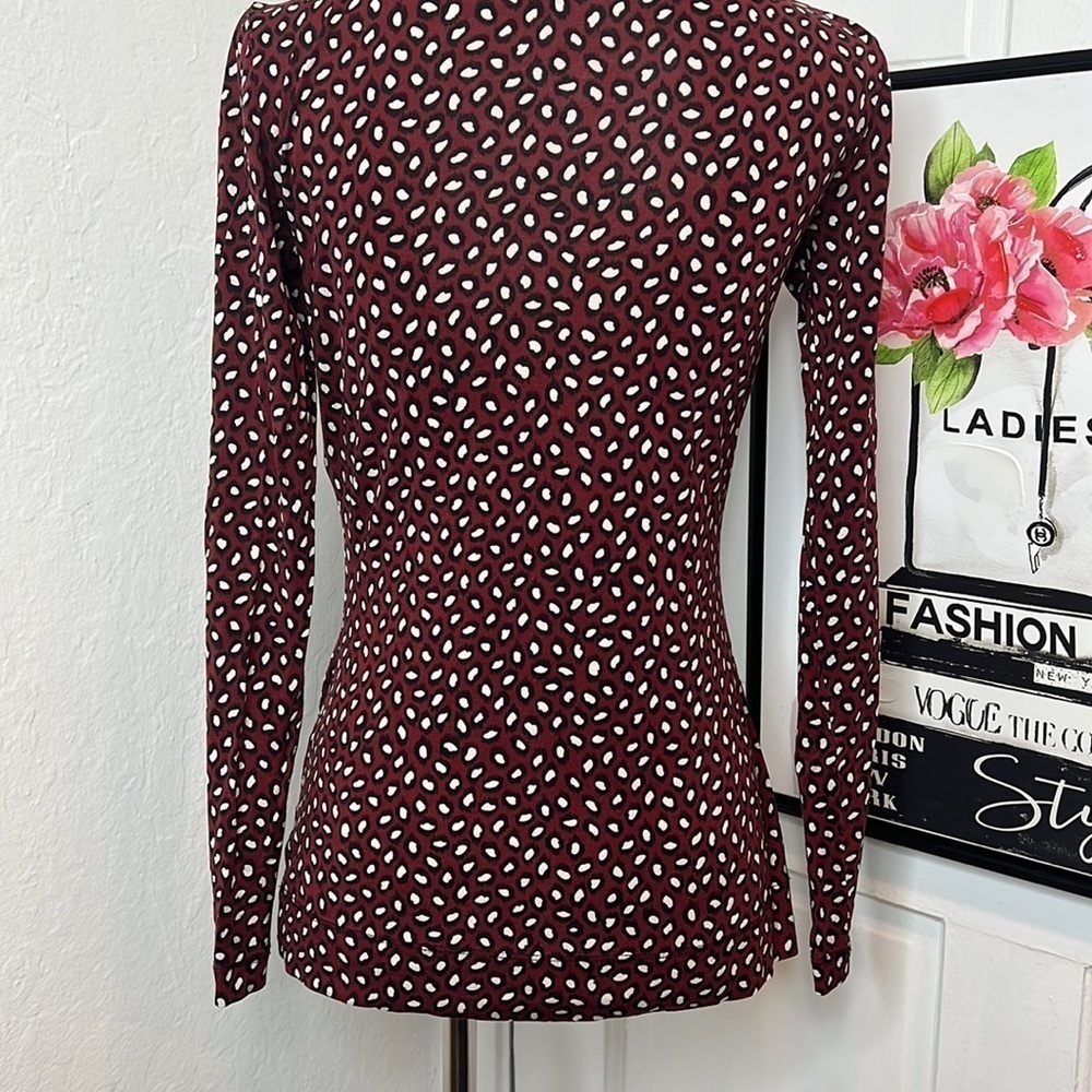 Diane Von Furstenberg Sarita Long Sleeve Top Size S - Picture 7 of 10